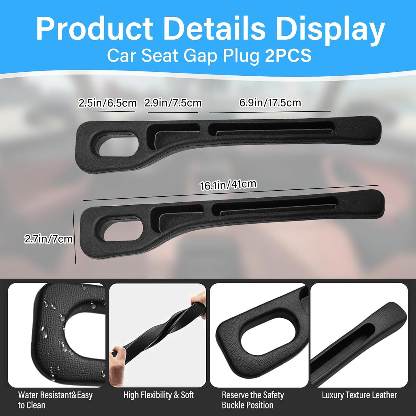 Pack of 2 Car Seat Gap Filler, Car Filler Organiser